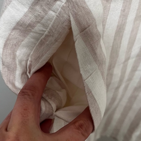 ST Tropez 100% Linen Shift Dress Striped Embroidered Tie Chest Size Small - Picture 5 of 9